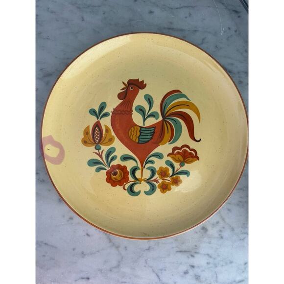 (2) Reveille Rooster Dinner Plates 10 1/4" Taylor Smith & Taylor Vintage Plate - Picture 6 of 12